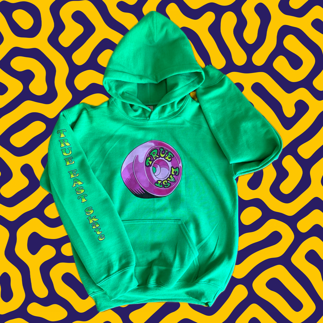 Green Hoodie with Purple Wheel