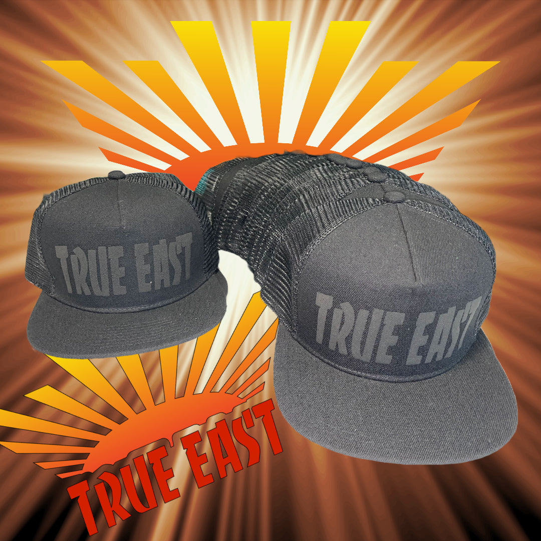 All Black / Black Out True East Snap Back Trucker Hat