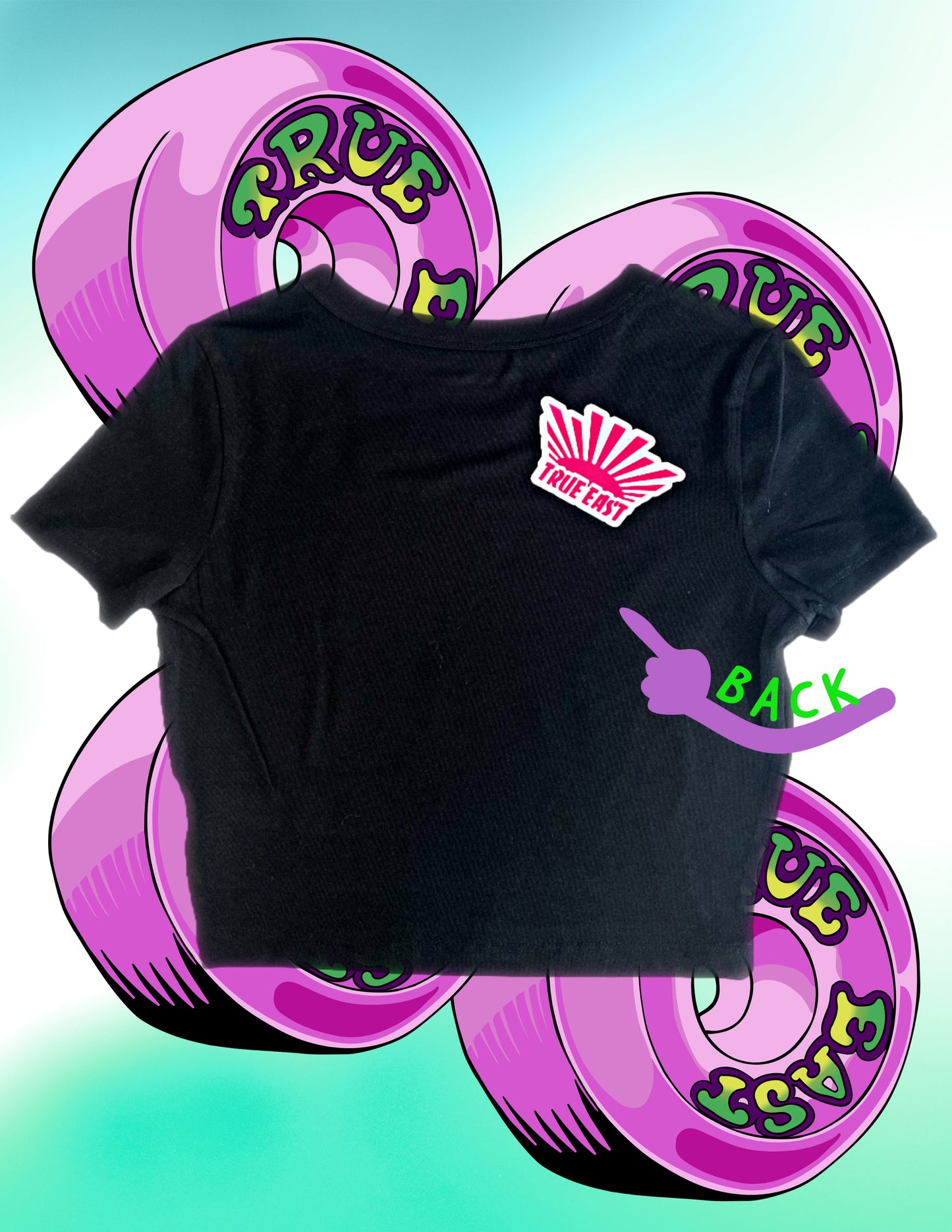 Ladies Baby T with Pink and White Logo